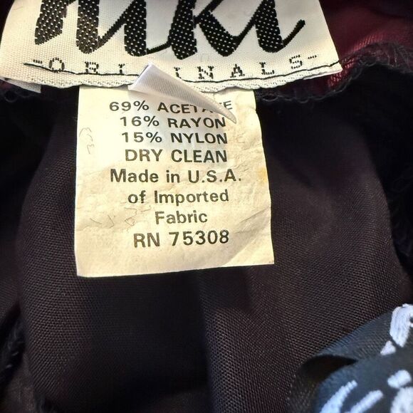 Vtg Niki Originals Purple Velvet and Satin Romantic Dropped Waist Dress Sz 6 - Picture 12 of 16